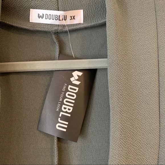 NEW 3X Green Gray Long Stretch Cardigan Jacket - Picture 8 of 9